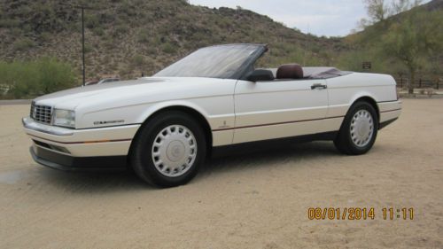 1993 cadillac allante in pearl white with burgundy top and leather interior