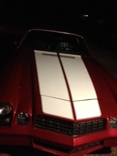 1978 chevrolet camaro - red with white racing stripes
