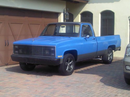1985 chevy silevrado k10 / 1500 custom rat rod blue paint pickup truck