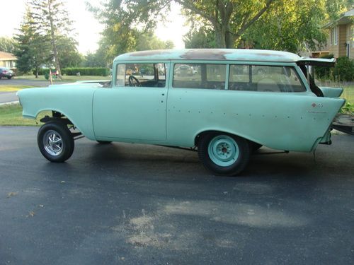 1957 chevy 2dr gasser altered wheelbase wagon