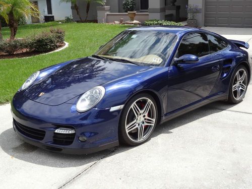 Porsche 911 turbo coupe lapis blue navigation well maintained 46,150 miles