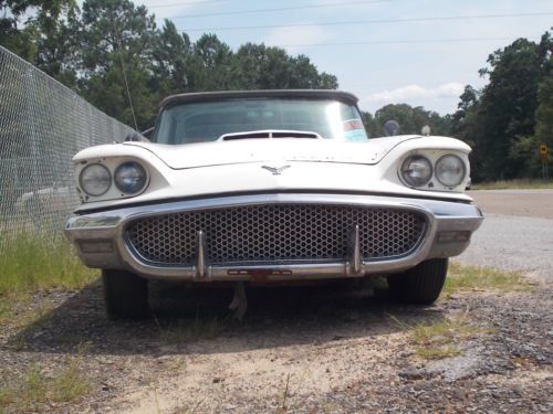 1958 ford thunderbird with factory air, colonial white, black/white interior