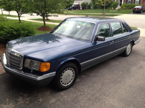 1988 mercedes 560 sel 500-series w126 blue/gray pwr sunroof cold a/c