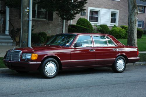 1989 mercedes benz 420sel almandine red 44,963 original miles, one owner.