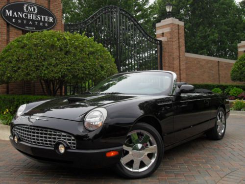 2002 ford thunderbird from texas hardtop chrome wheels evening black one owner