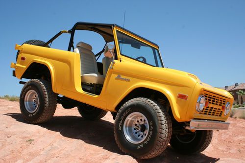 1970 ford bronco total frame up restoration, 302, 4 speed, yellow w/gold pearl