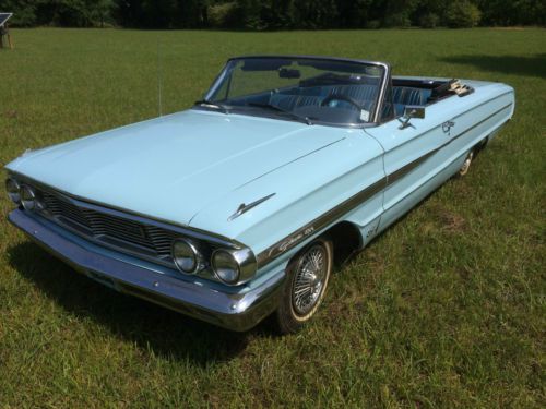1964 ford galaxie 500 convertible (baby blue) runs &amp; looks great. no reserve 302