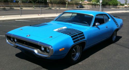 Matching # 400 v-8, pistol grip 4 speed, a/c, petty blue. loaded with options