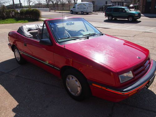 1991  red dodge shadow high line convertible, only 48k! nice! 1 owner