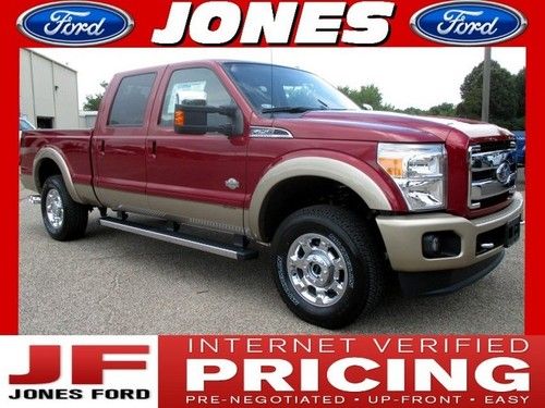 New 2014 ford super duty f-250 4wd crew cab king ranch msrp $63320 ruby red