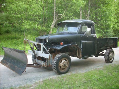 1940? wwii dodge power wagon 4x4 plow truck runs drives &amp; plows work horse