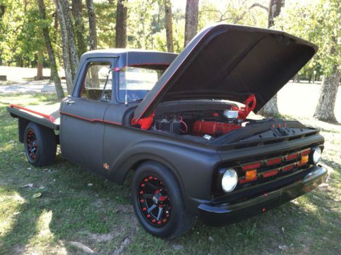 1964 ford f-100 pickup base 3.6l custom restoration flat black with red details