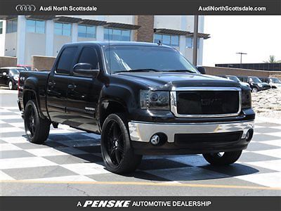 Black 07 gmc sierra slt crew cab 4wd 94k miles leather tow package financing
