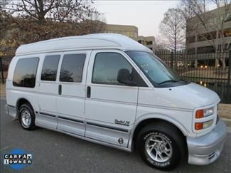 99 white raised roof conversion full sized van explorer pkg leather 1 one owner