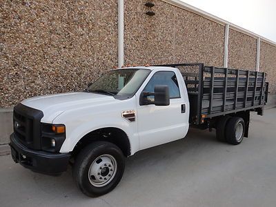 2008 ford f350 xl regular cab dually powerstroke diesel-4x4-stake bed-tommy lift