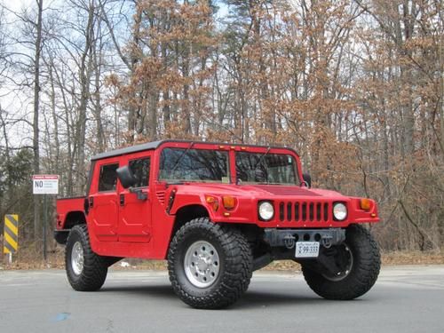 1995 hummer h1 *gas*, corvette red, 37" toyo mt tires, gt/cepek with cti