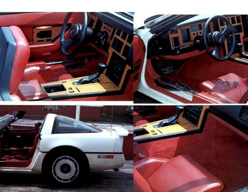 1984 chevy corvette, white w/red interior