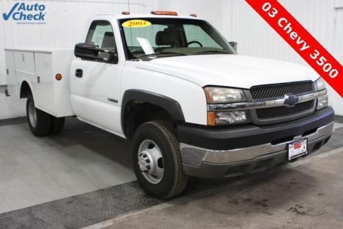 Used 03 chevy c3500 regular cab dually stahl utility box 6.0l v8 low low miles