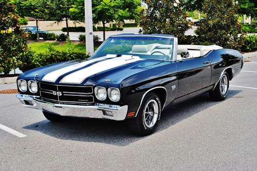 70 chevrolet chevelle ss real ls5  convertible 454 frame off  fully documented