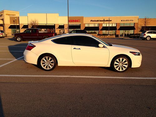 2009 honda accord ex-l coupe 2-door 3.5l v6 white with tan leather