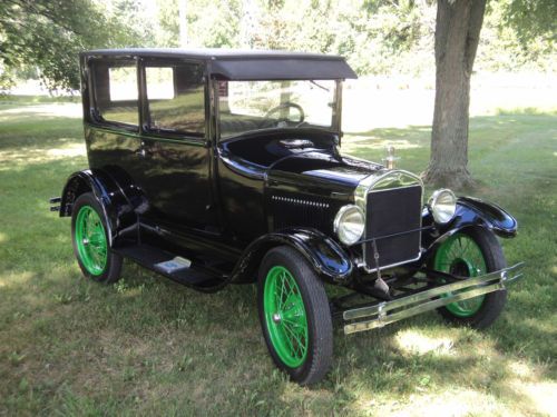 1927 ford model t tudor  numbers matching engine runs and drives perfect no rust