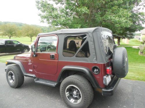 2001 jeep wrangler sport tj 4.0 l 4wd hard and soft top included
