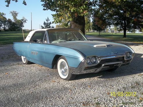 Classic 1963 blue and white ford thunderbird