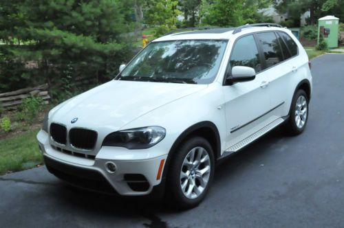 Bmw x5 twin turbo, all wheel drive suv, white in very good condition