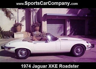 1974 jaguar xke roadster white automatic air conditioning wire wheels great find