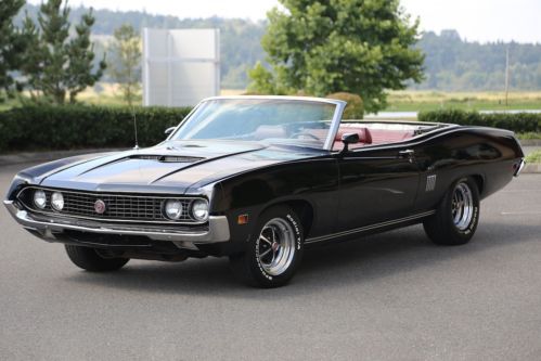 1970 ford torino gt convertible - beautiful raven black with new interior!