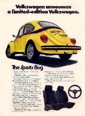 1973 volkswagen super beetle sports bug edition