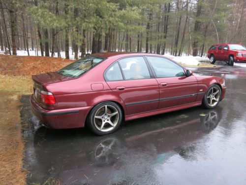 2000 m5 bmw royal red - caramel ext leather - coilovers - koni 2 sets of wheels