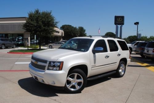 2011 white chevy tahoe ltz navi heated leather quads 3rd row bluetooth one owner