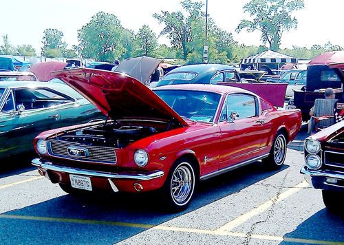 1966 ford mustang 2+2 fastback ford factory candy apple red