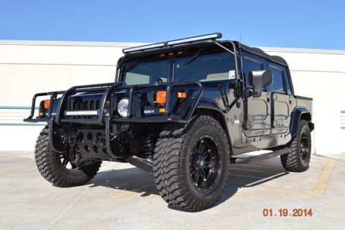 2002 hummer h1 black 4 door open top with low miles and in excellent condition
