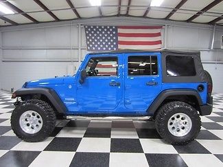 Blue auto soft top low miles all power 3&#034; lift 17&#034; alloy 35&#034; tires extras nice