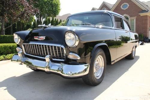 1955 black beauty chevy restomod restored show car fuel injected