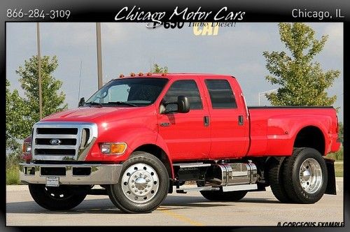 2008 ford f650 crew cab turbo diesel cat motor only 25k miles very clean &amp;loaded