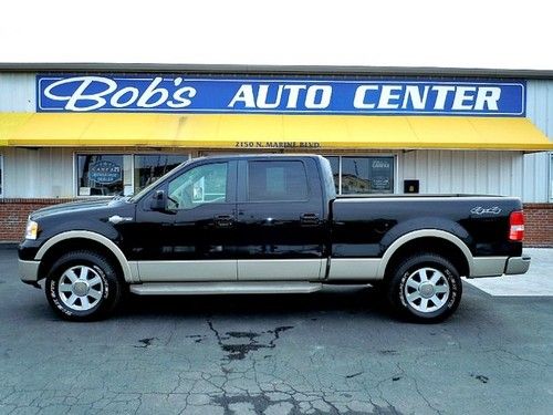 '07 f150 king ranch supercrew 4x4 v8 leather cowhide towing triton rhino bed