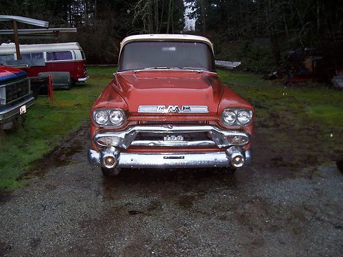 1959 gmc rare v/8 automatic has deluxe cameo apache type cab project