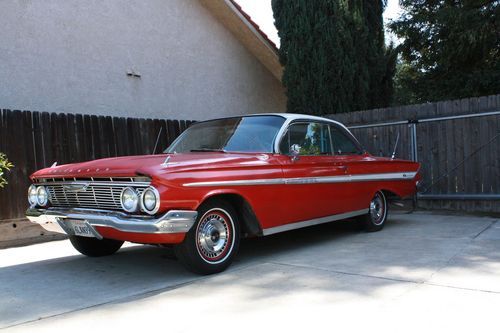 1961 chevrolet impala bubbletop v8 crate 350 coupe automatic red on red