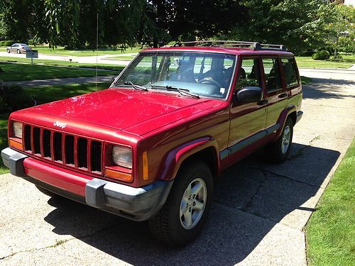 1999 jeep cherokee sport suv wagon red 6 cylinder 4wd four door automatic 4.0 l