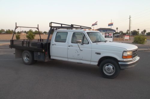 1997 ford f-350, 7.3l turbocharged diesel, crew cab, dually, contractor bed