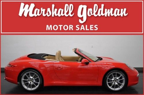 2012 porsche 911 cab guards red with luxur beige pdk only 1300 miles