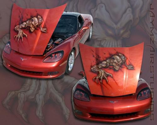 2005 custom corvette loaded airbrushed paint inside and out z06 wheels nav. c6