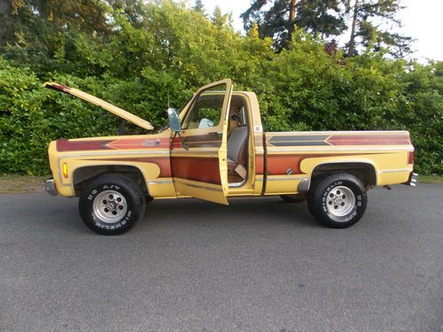 1977 gmc 350 auto 4x4 1/2 ton 2 owners no reserve locking hubs tack/gages jimmy