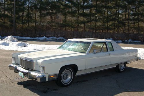 1976 lincoln continental town coupe 2 door white barn find elderly owned