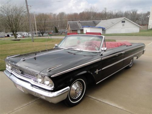 1963 ford galaxie 500 convertible all original low mileage sharp color combo!
