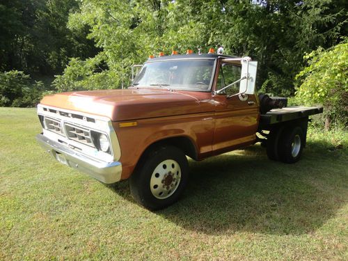 1973 ford f-350 dually 4 speed 351 v8 motor - running project; needs little tlc