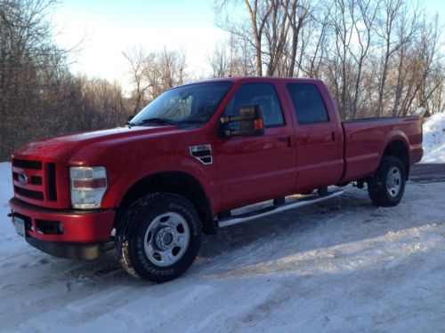 2008 ford f350 crew cab diesel long box-red